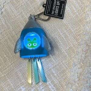 Blue and Silver Rocket Light Up Keychain
